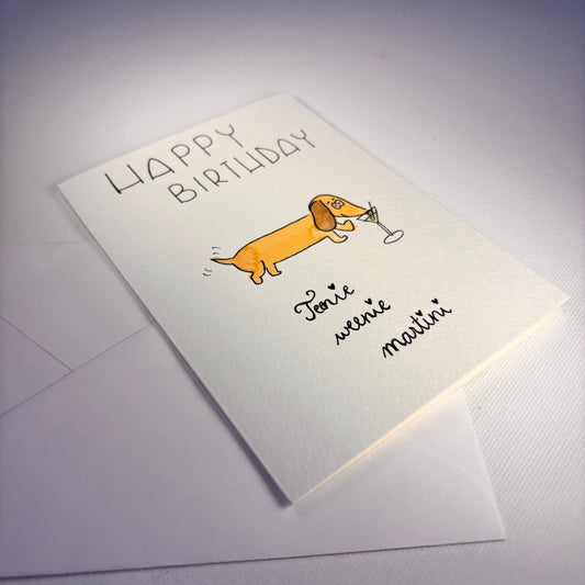 Geburtstag - Dackel mit Martini