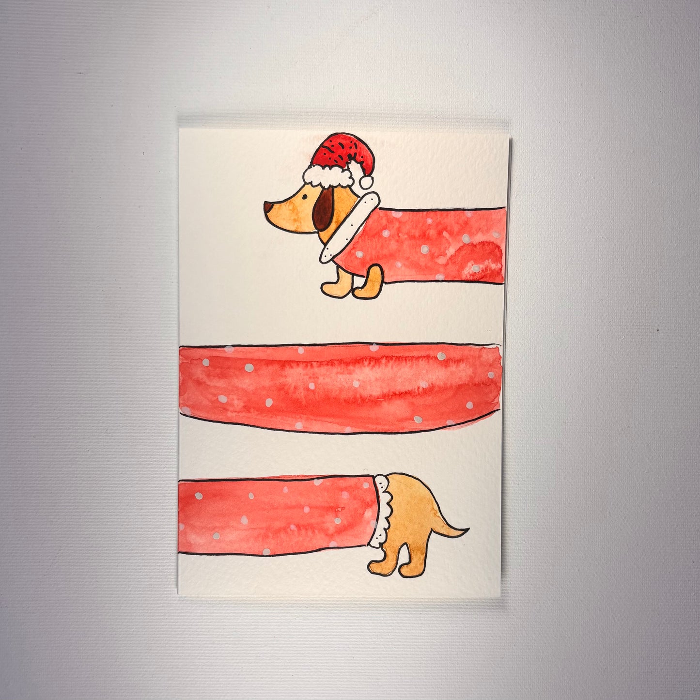 Weihnachten - Dackel mit Weihnachtsmannanzug