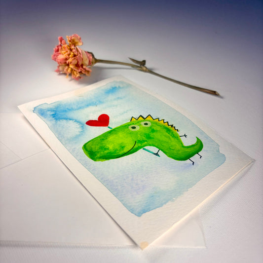 Liebe - Krokodil mit Luftbalon