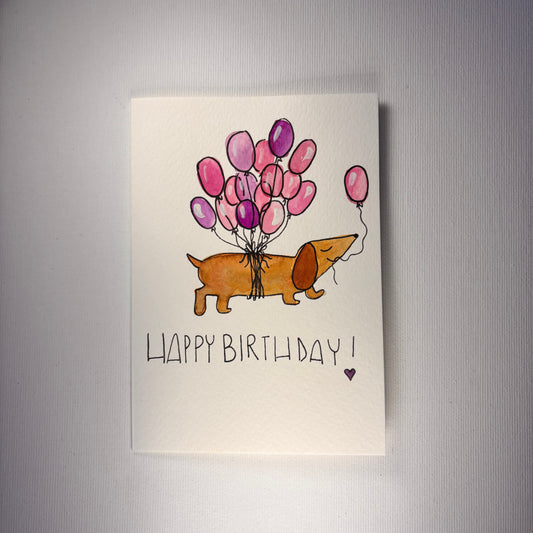 Geburtstag - Dackel Luftballonverkäufer