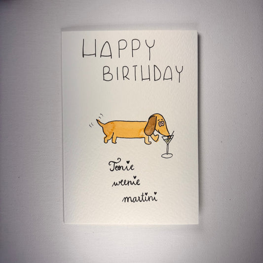 Geburtstag - Dackel mit Martini