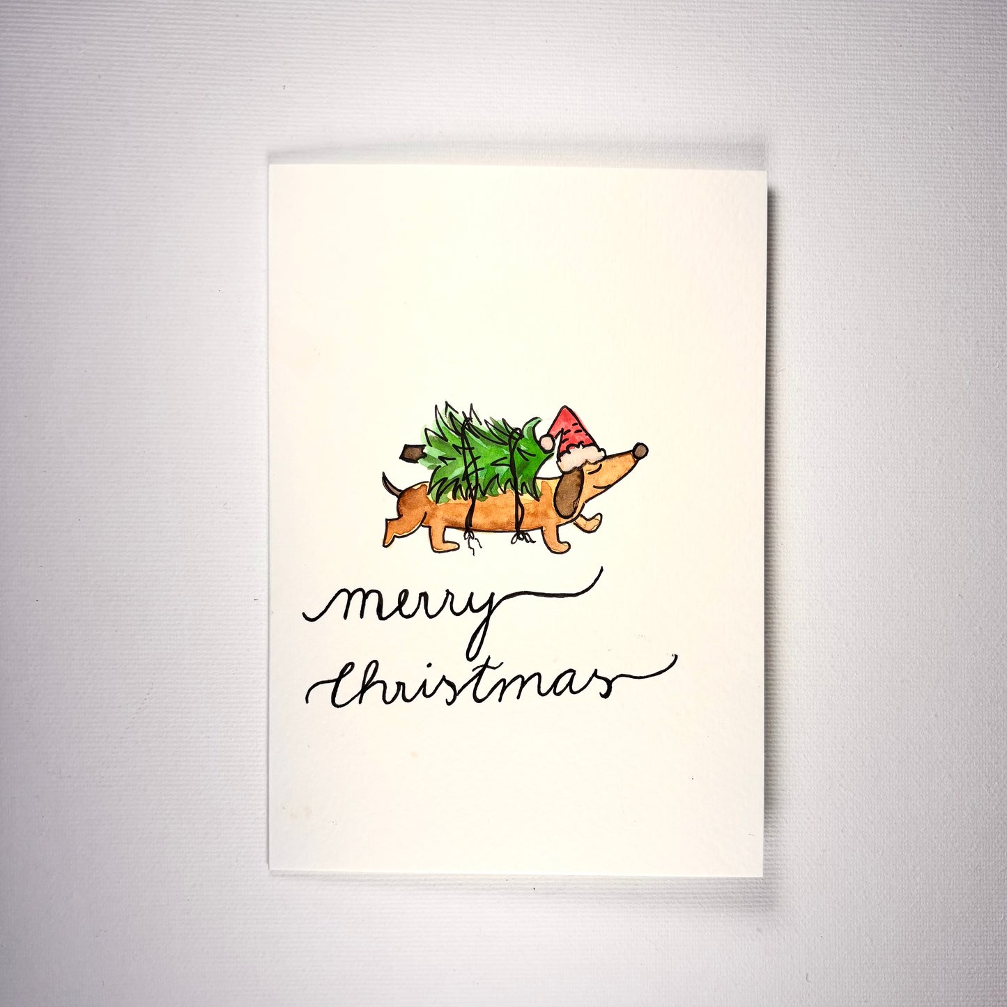 Weihnachten - Dackel mit Weihnachtsbaum