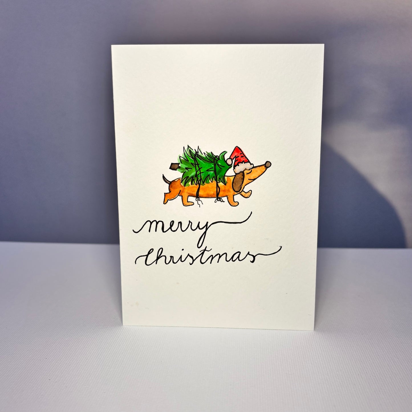 Weihnachten - Dackel mit Weihnachtsbaum