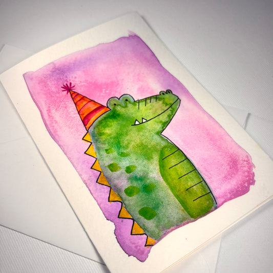 Geburtstag - Krokodil mit Hut